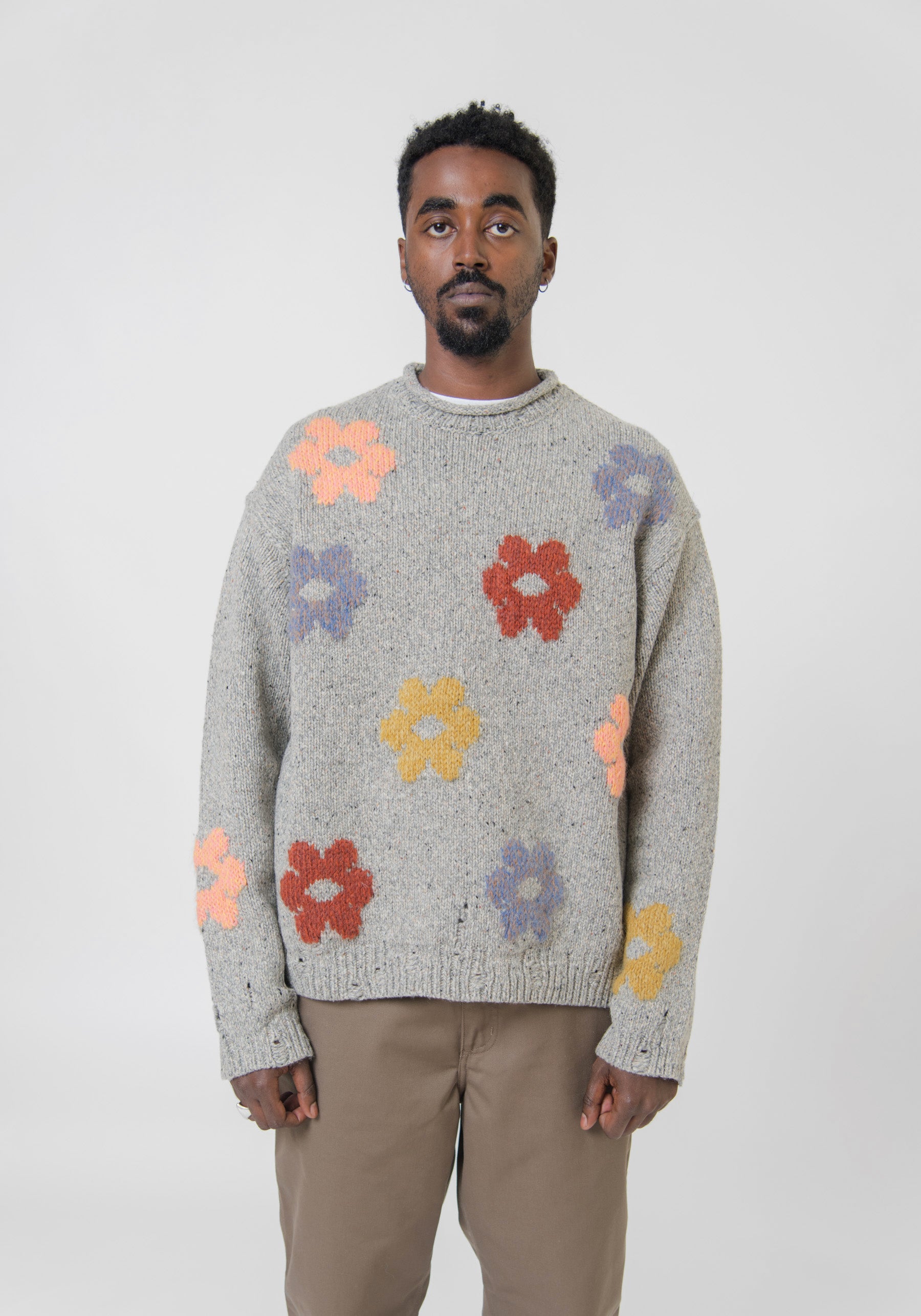 Easy Flower Knitting Patterns Free Flower Knit Sweater Floral