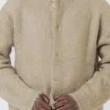 Wool Mohair Cardigan Dark Beige KNIT000431