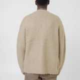 Wool Mohair Cardigan Dark Beige KNIT000431