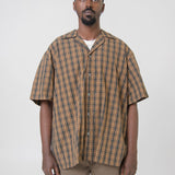 Short Sleeve Button-Up Shirt Brown/Green SHIR000719