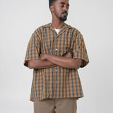 Short Sleeve Button-Up Shirt Brown/Green SHIR000719