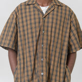 Short Sleeve Button-Up Shirt Brown/Green SHIR000719