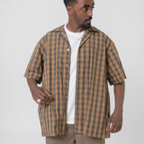 Short Sleeve Button-Up Shirt Brown/Green SHIR000719