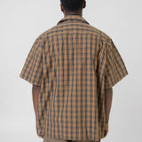 Short Sleeve Button-Up Shirt Brown/Green SHIR000719