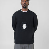 Organic Wool Hole Sweater Black