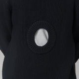 Organic Wool Hole Sweater Black