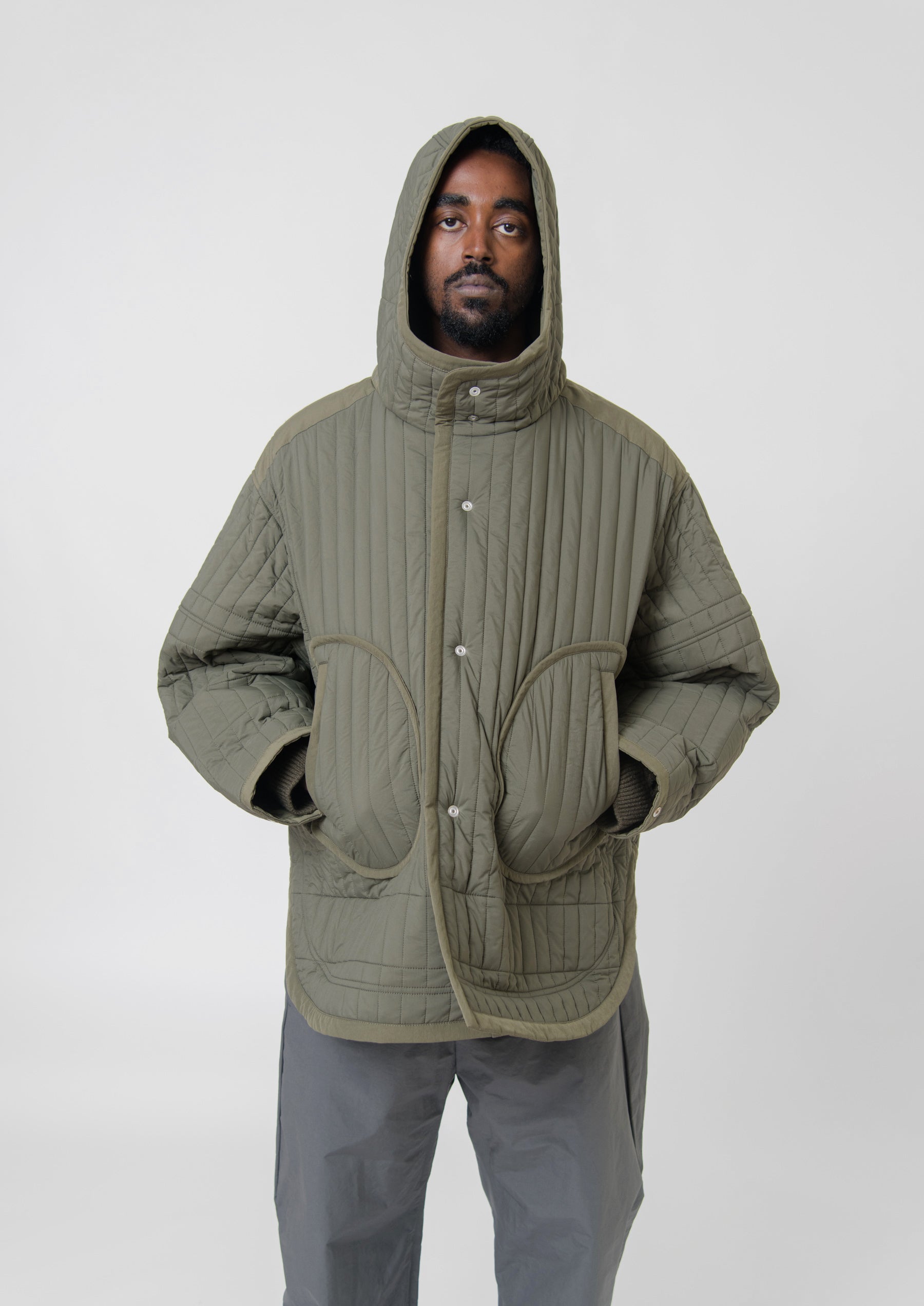 Quilted Split Parka Olive