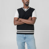 Stanford Vest Sweater Black/Salt