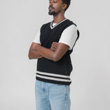 Stanford Vest Sweater Black/Salt