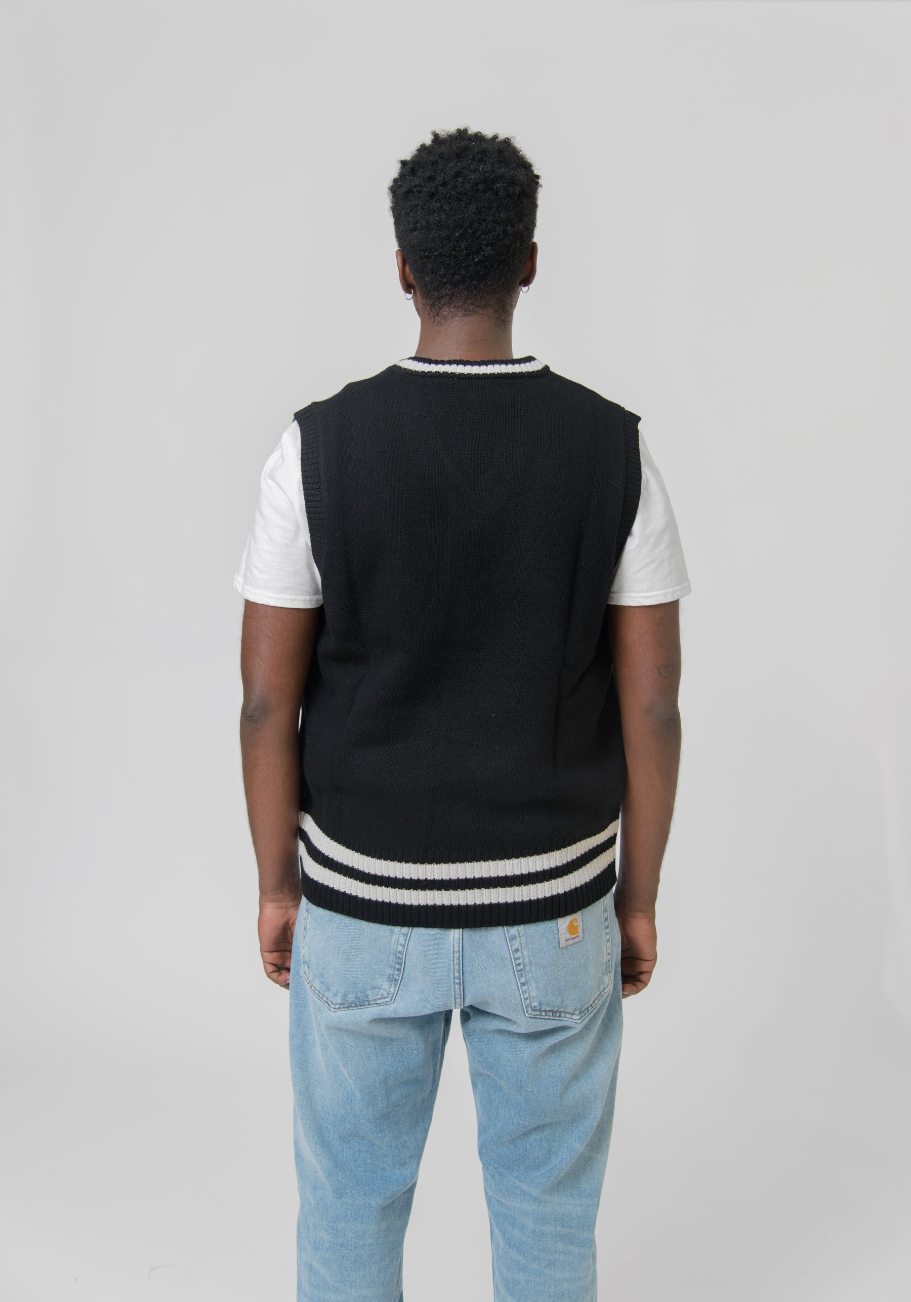 Stanford Vest Sweater Black/Salt