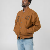 Work Varsity Bomber Deep Heather Brown