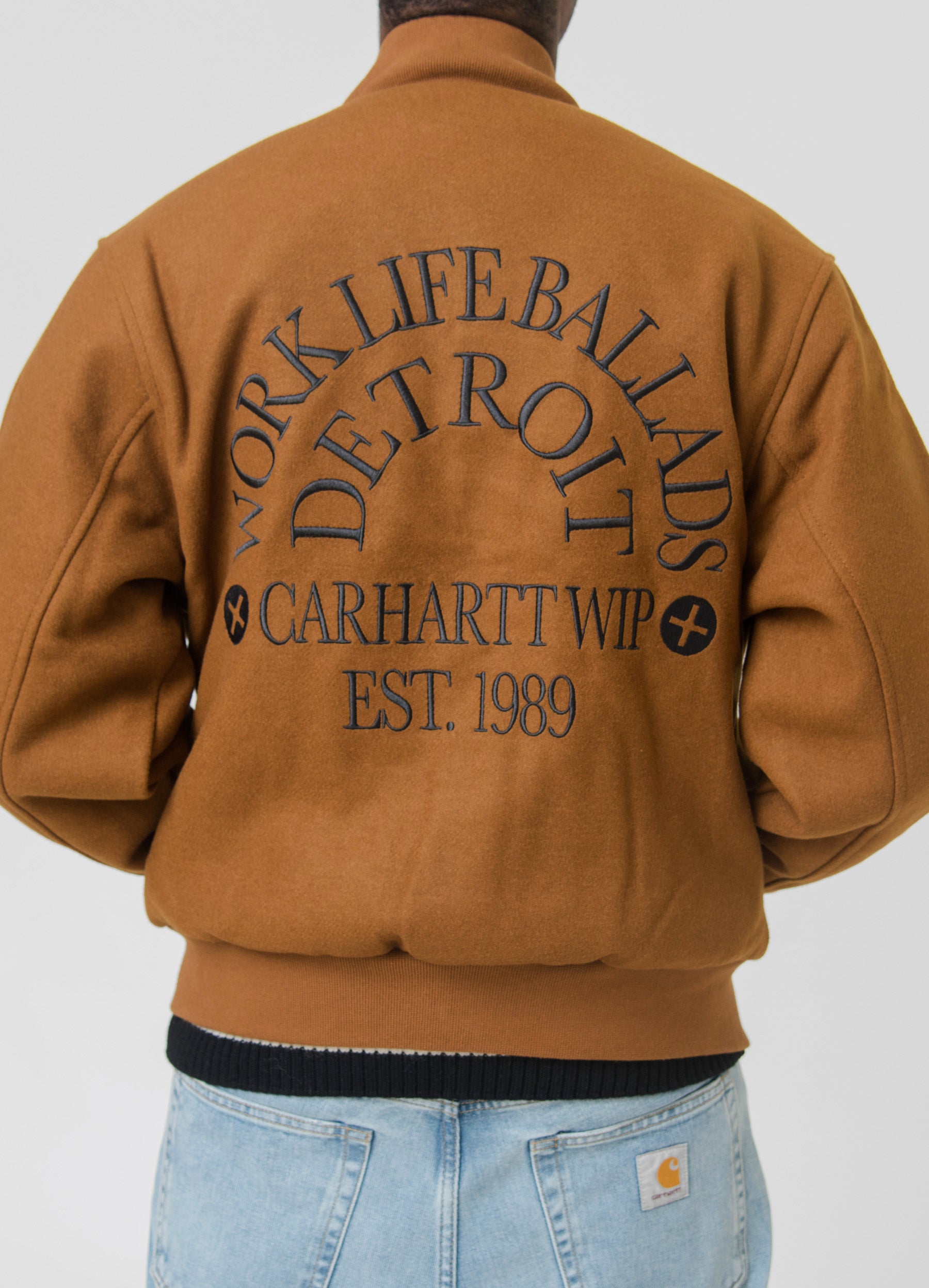 Work Varsity Bomber Deep Heather Brown