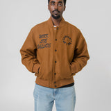 Work Varsity Bomber Deep Heather Brown