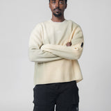 Gradiant Knit Crewneck Sweater Bone ACWMK120
