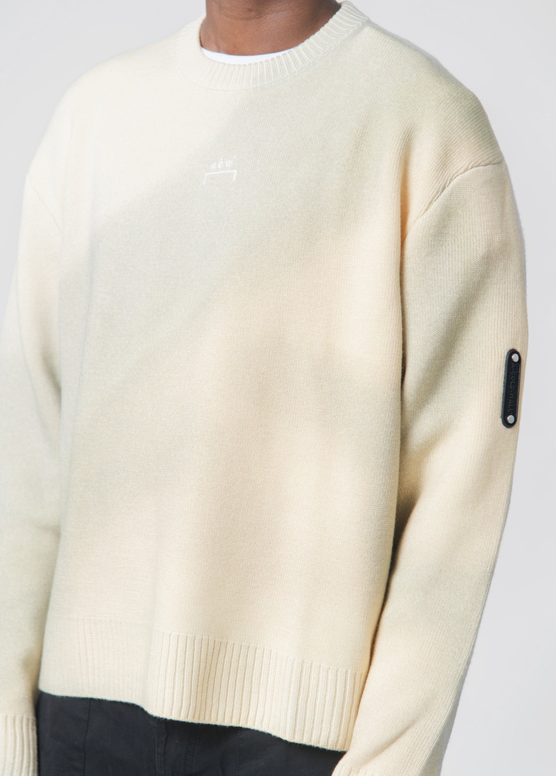 Gradiant Knit Crewneck Sweater Bone ACWMK120