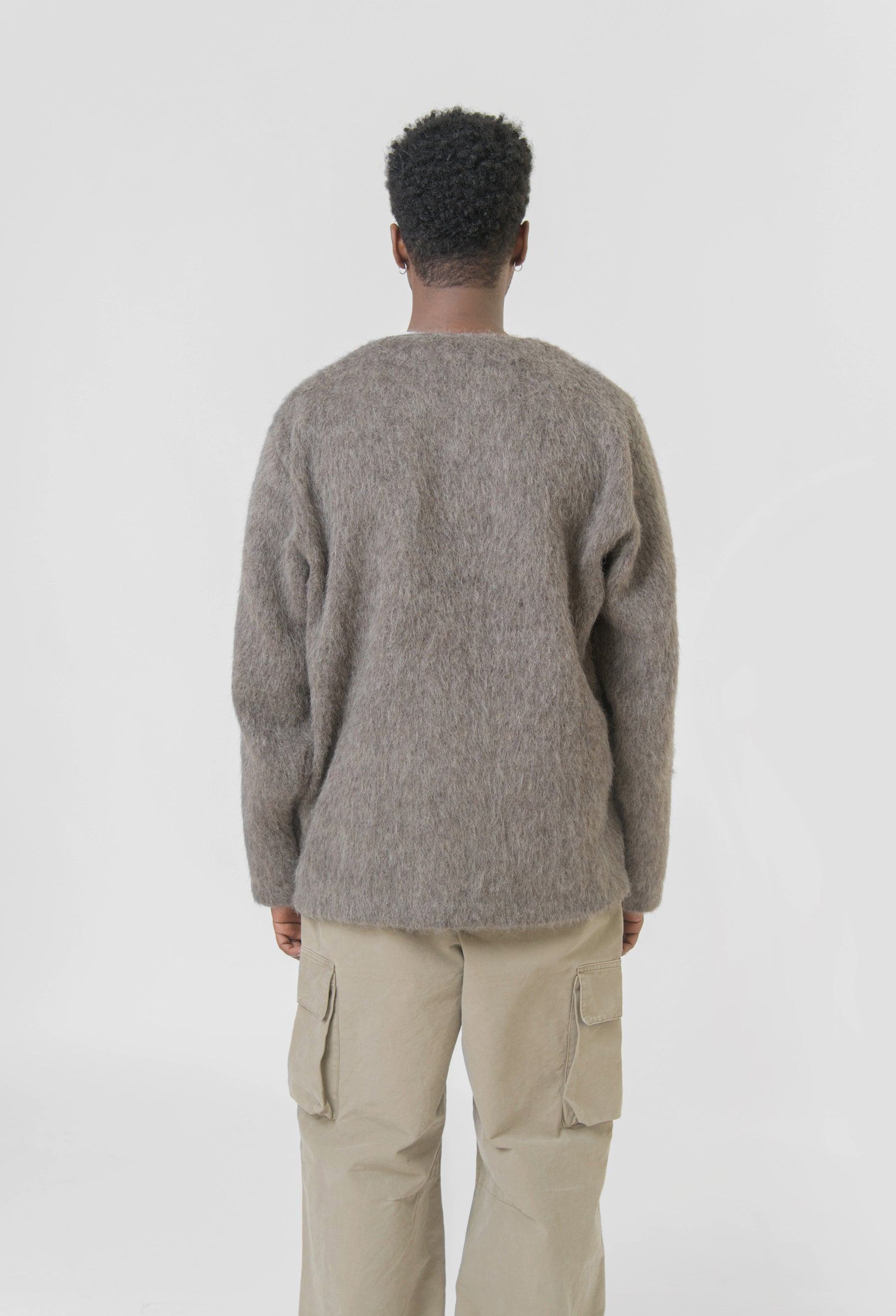Mohair Cardigan Mole Grey