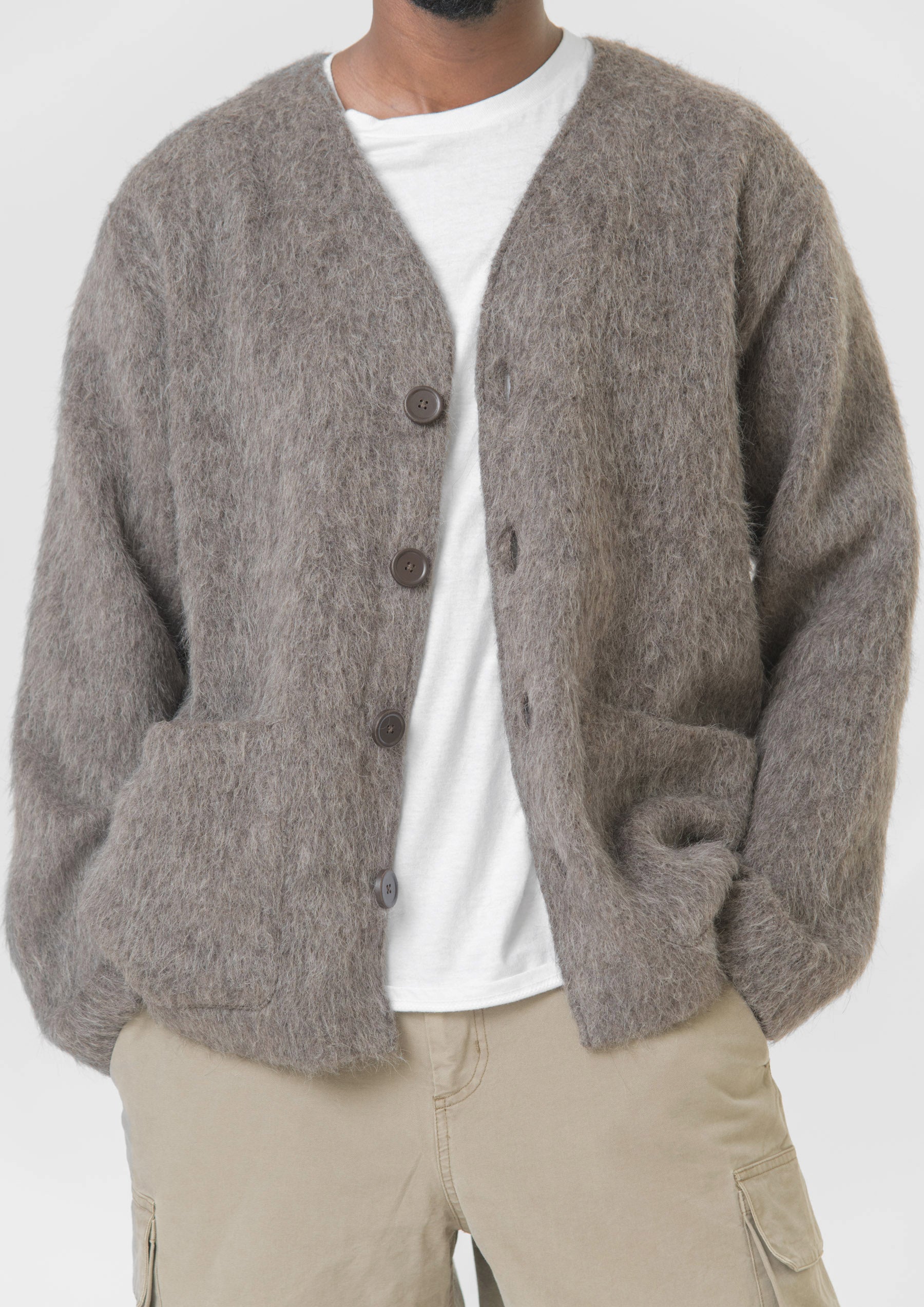 Mohair Cardigan Mole Grey