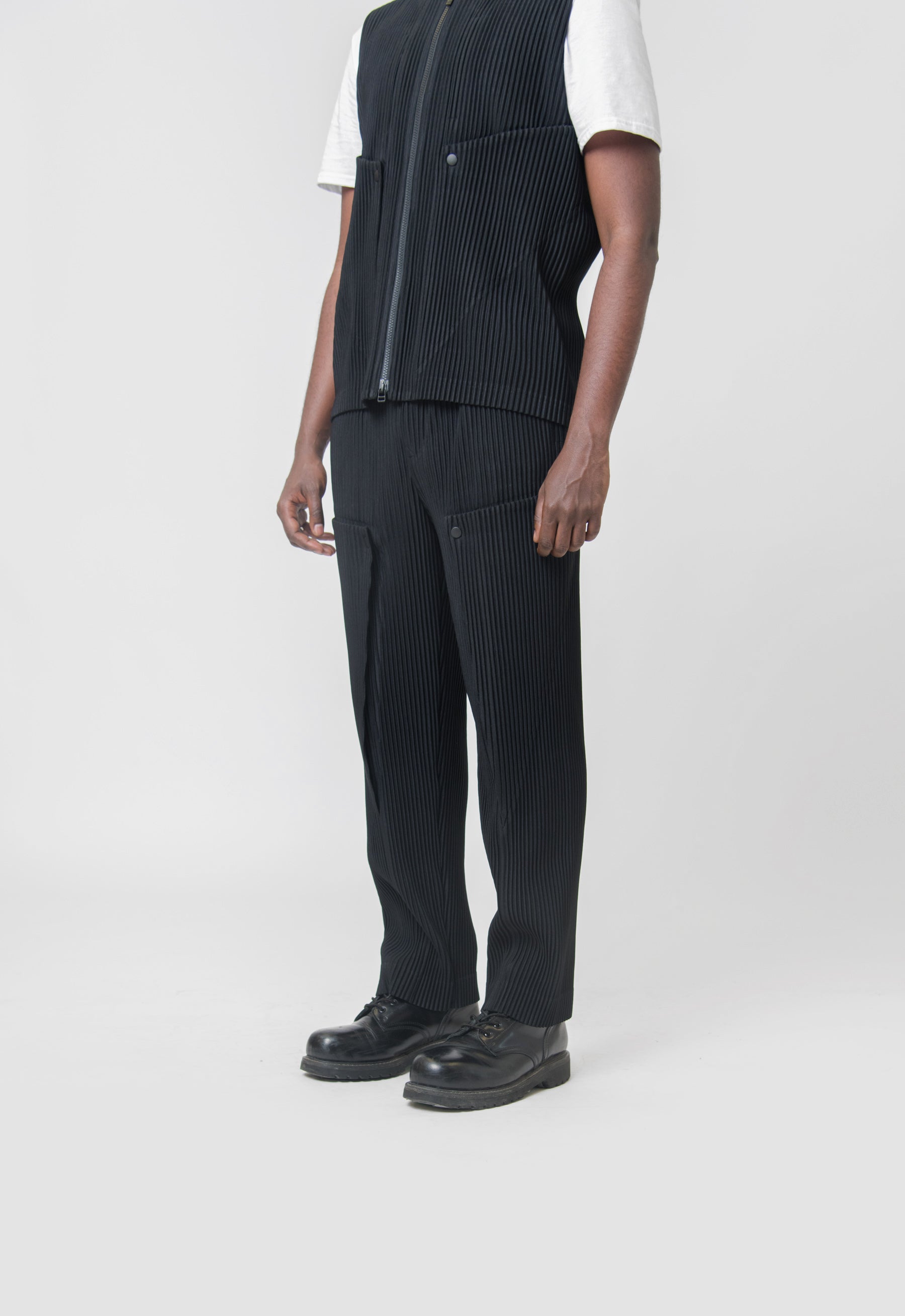 Unfold Pleated Trouser Black JF366-15