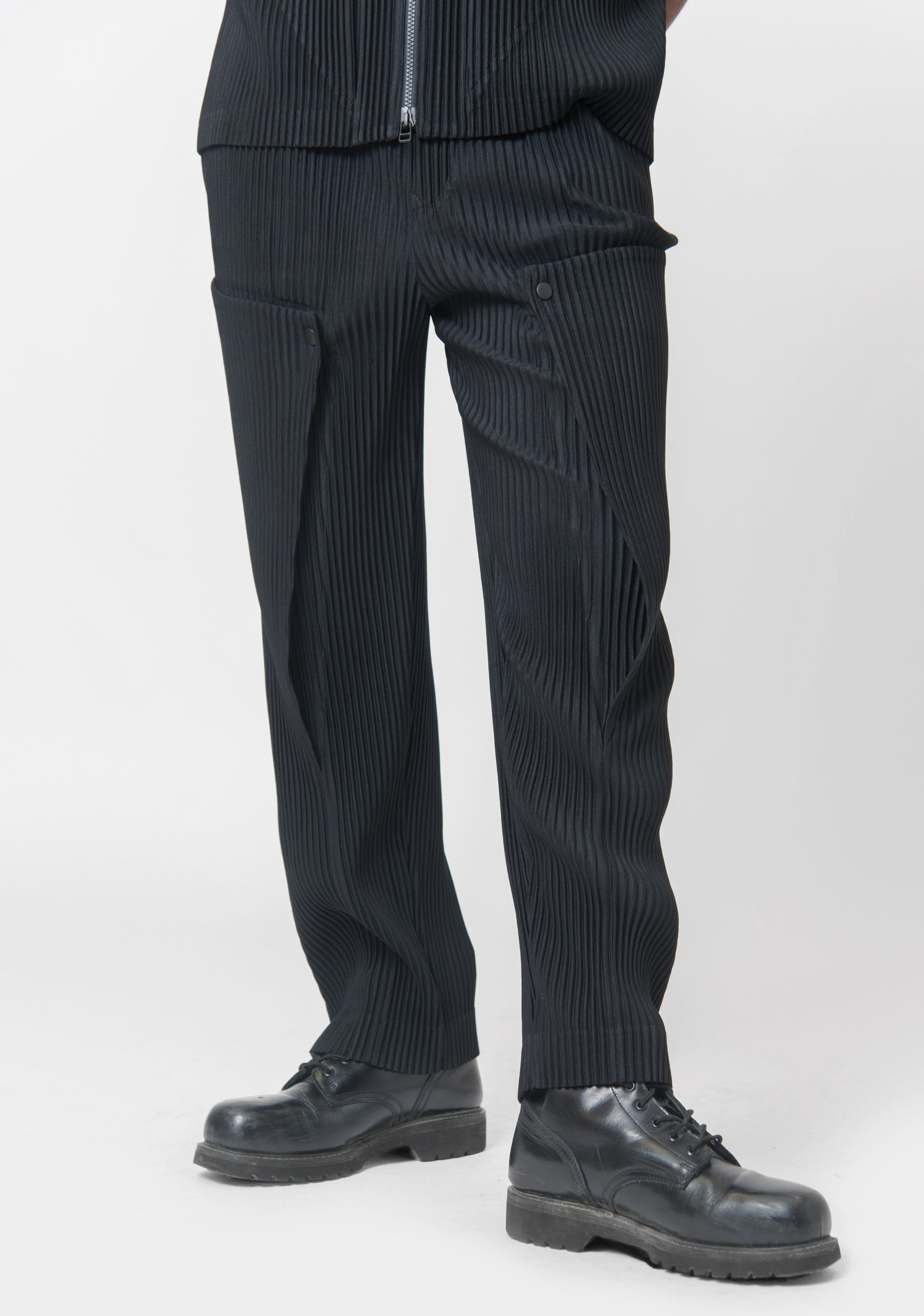 Unfold Pleated Trouser Black JF366-15
