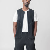 Unfold Pleated Vest Black JE365-15