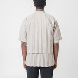 Edge Pleated Shirt Greige FJ341-42