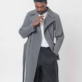 Wool Like Light Pleated Coat Grey FA300-12