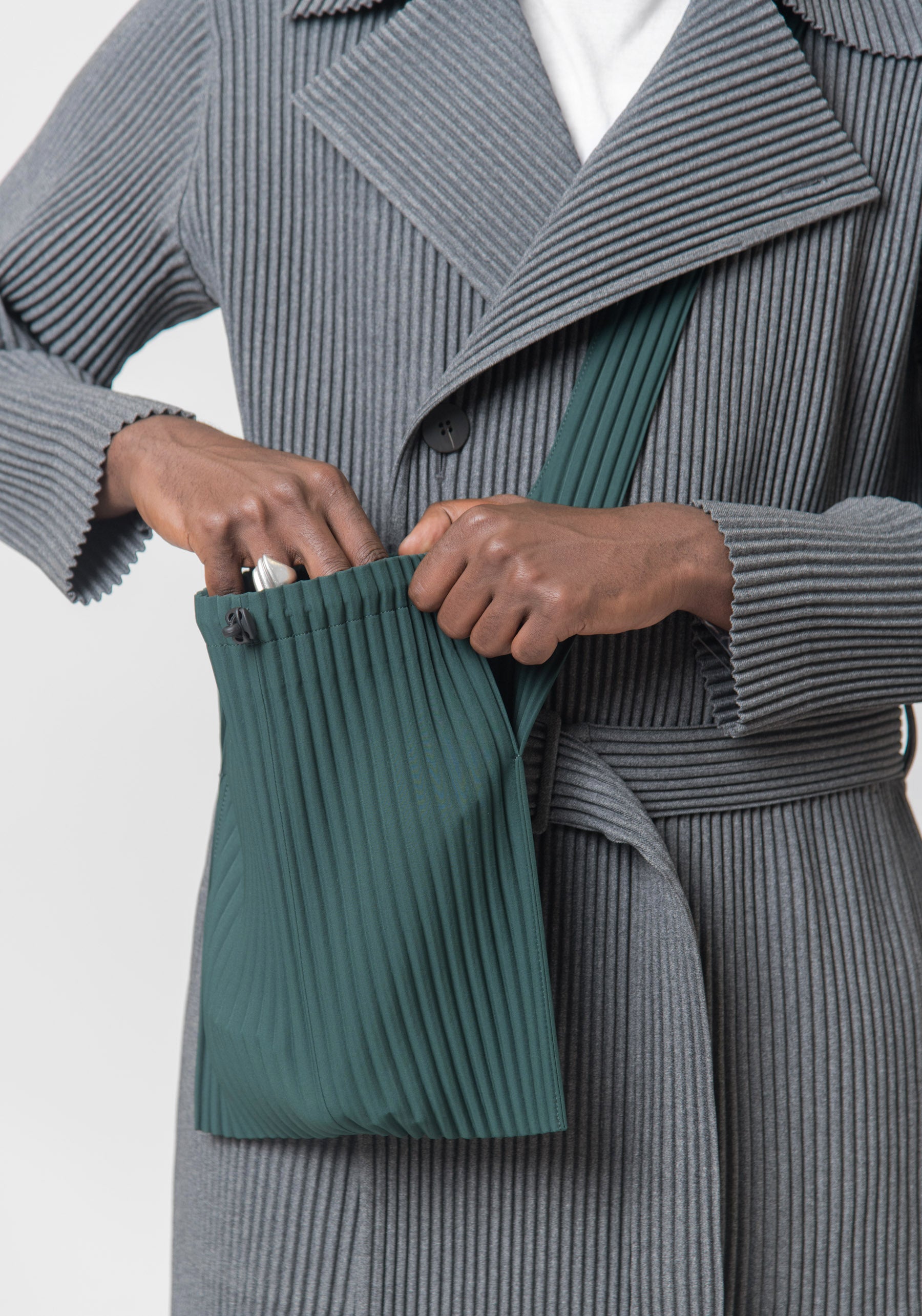 Pocket Pleated Bag Green AG408-62