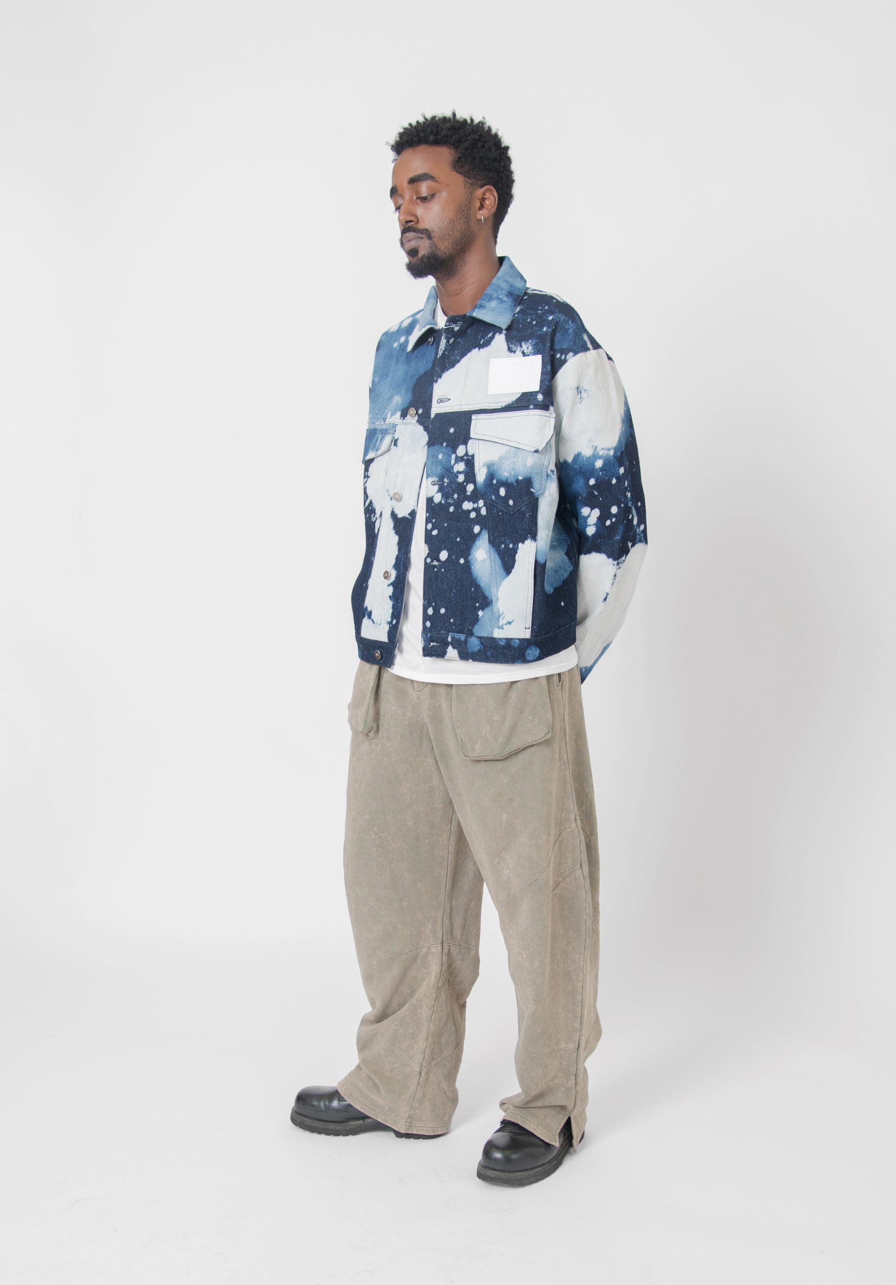 Hand Bleached Denim Jacket Blue ACWMH050