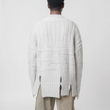 Textured Knit Mockneck Sweater Bone ACWMK150