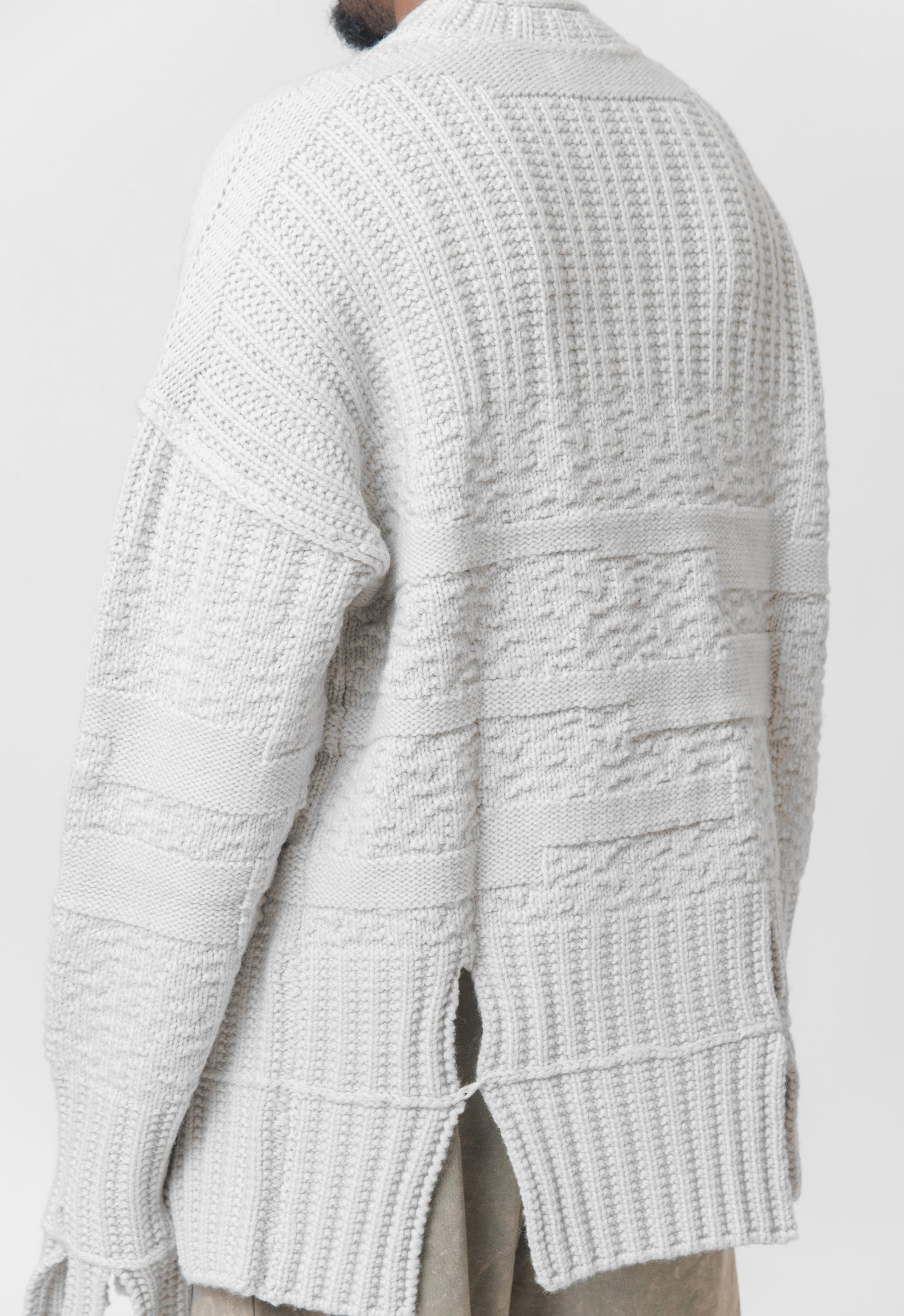 Textured Knit Mockneck Sweater Bone ACWMK150