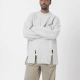 Textured Knit Mockneck Sweater Bone ACWMK150