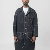 Wool Serge Levi's Denim Coat Black/White WL-C901
