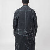 Wool Serge Levi's Denim Coat Black/White WL-C901