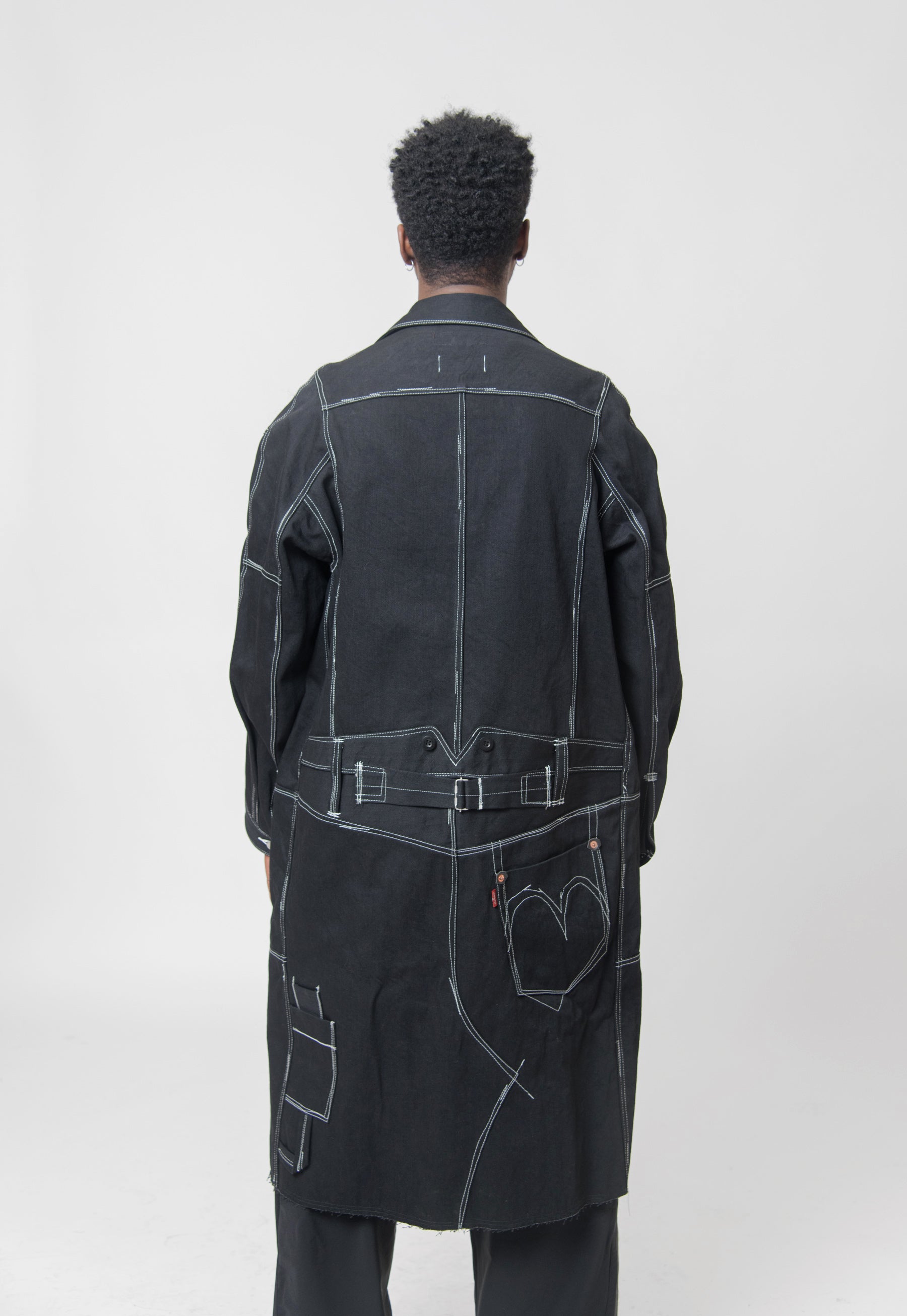 Wool Serge Levi's Denim Coat Black/White WL-C901