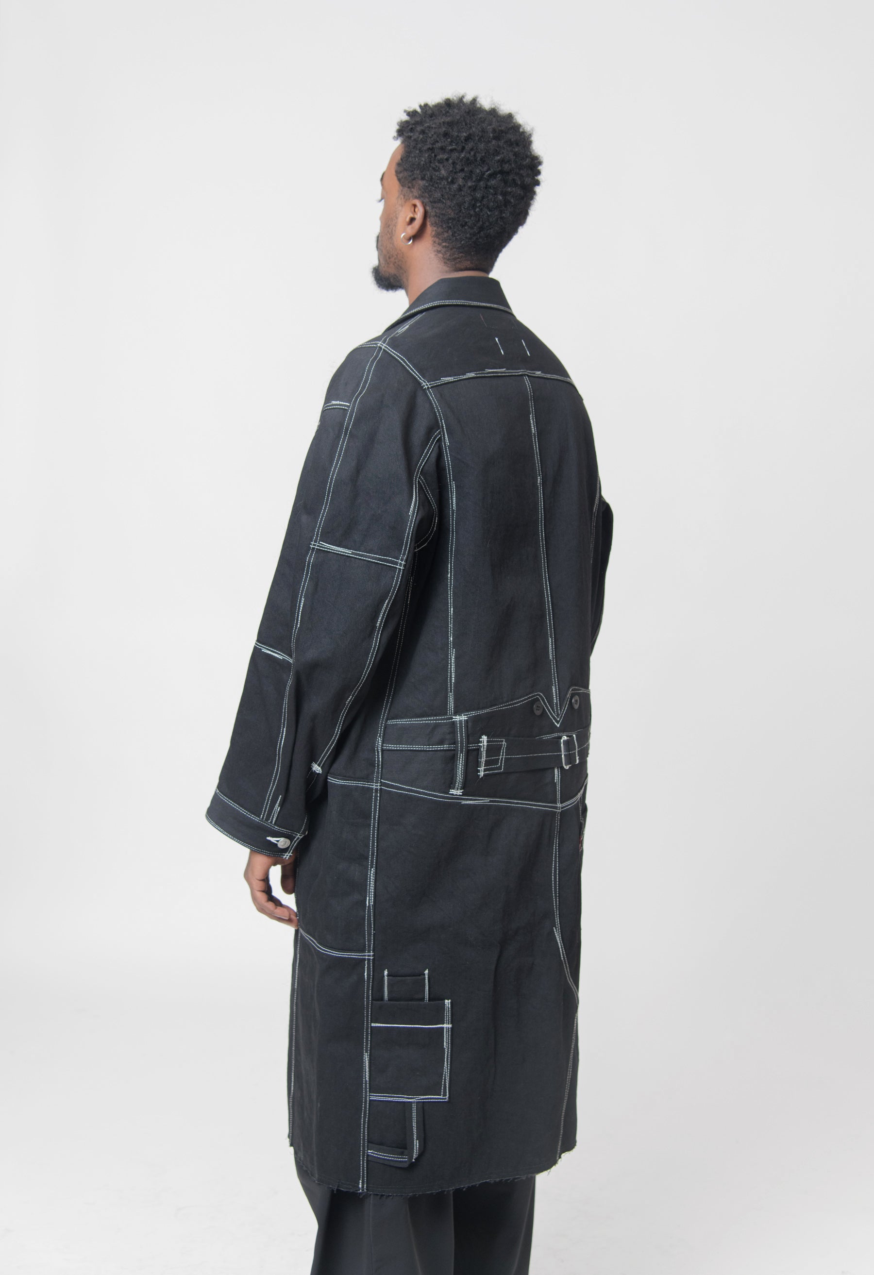 Wool Serge Levi's Denim Coat Black/White WL-C901