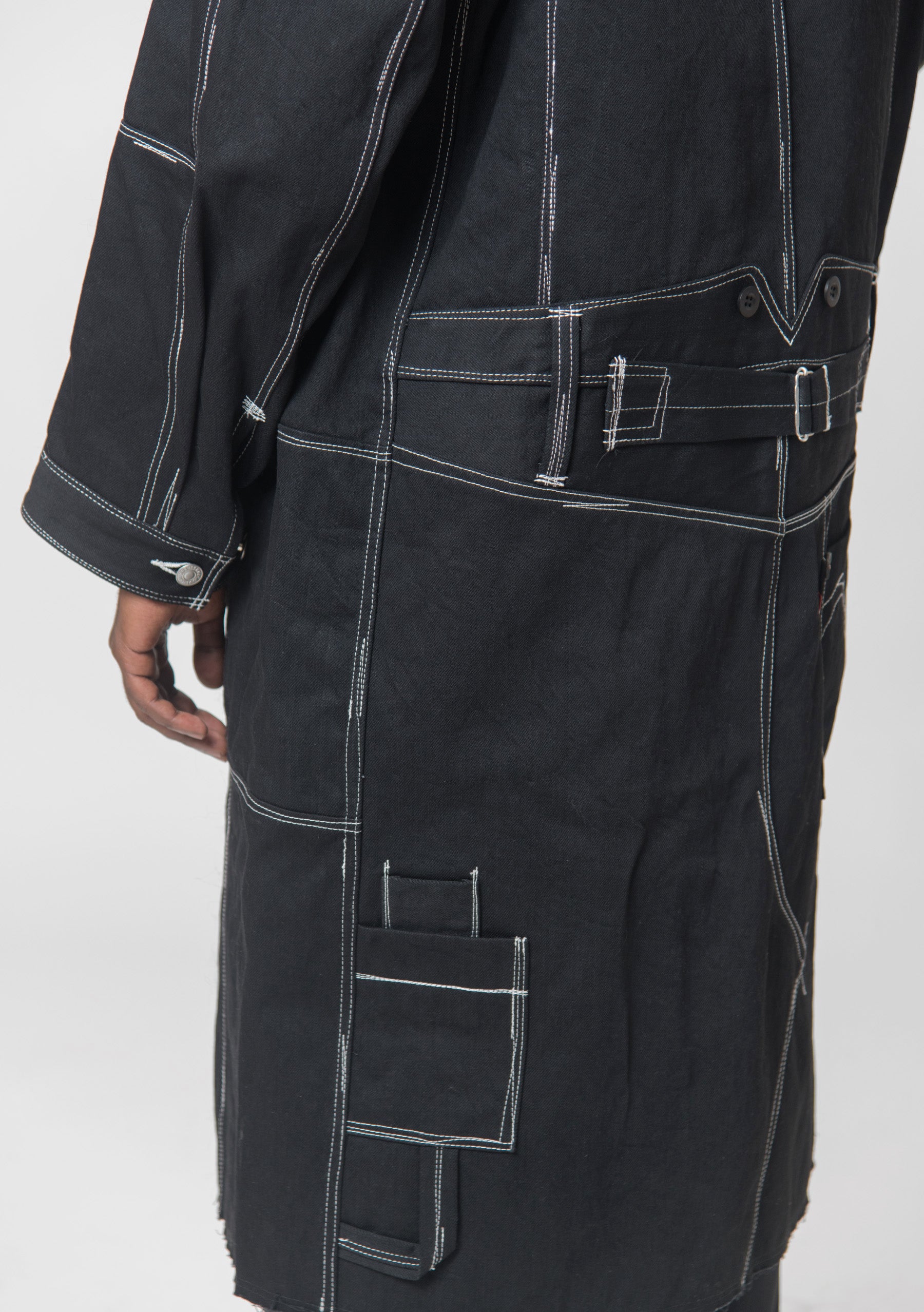 Wool Serge Levi's Denim Coat Black/White WL-C901
