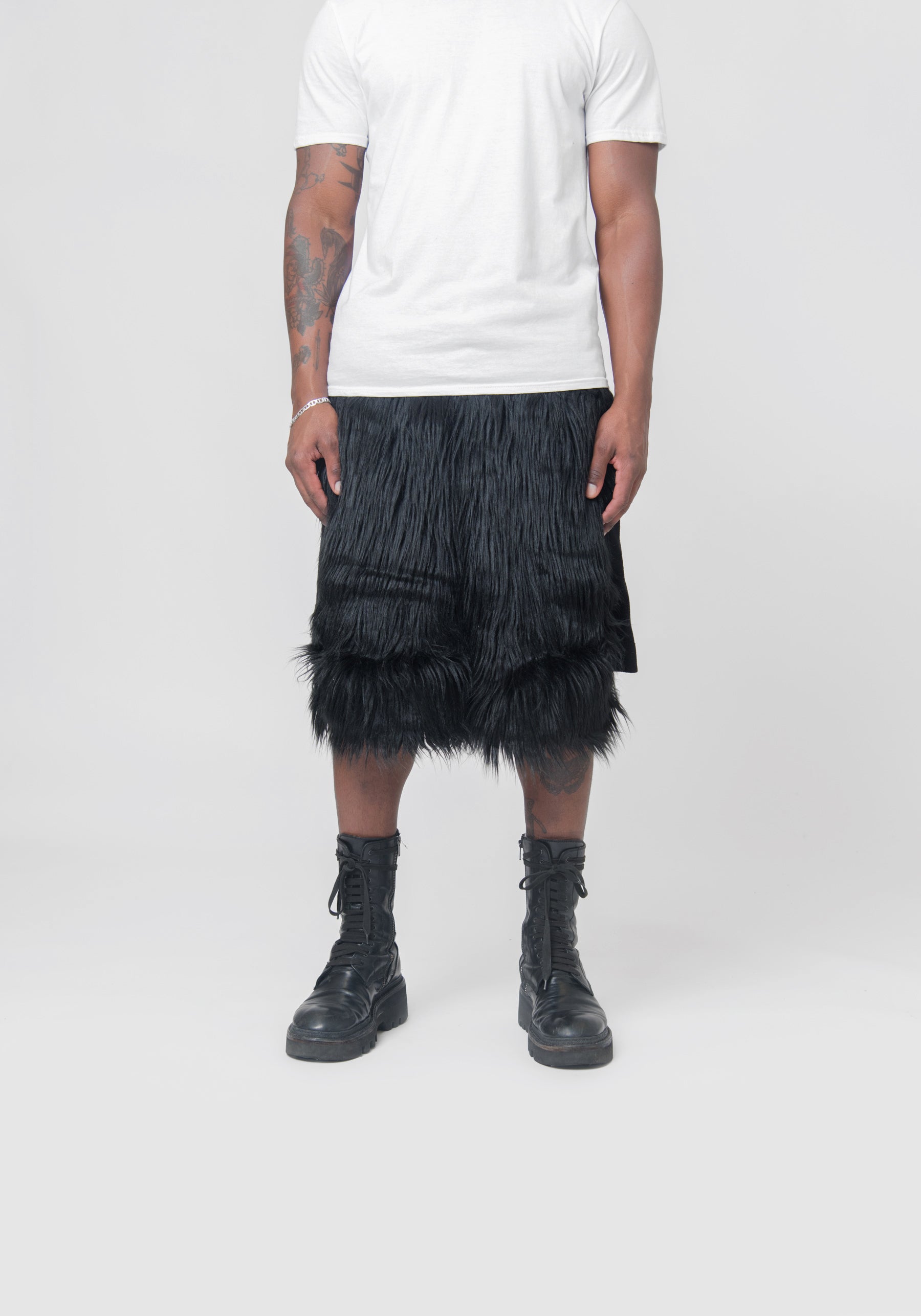 Faux Fur Short Black PL-P029