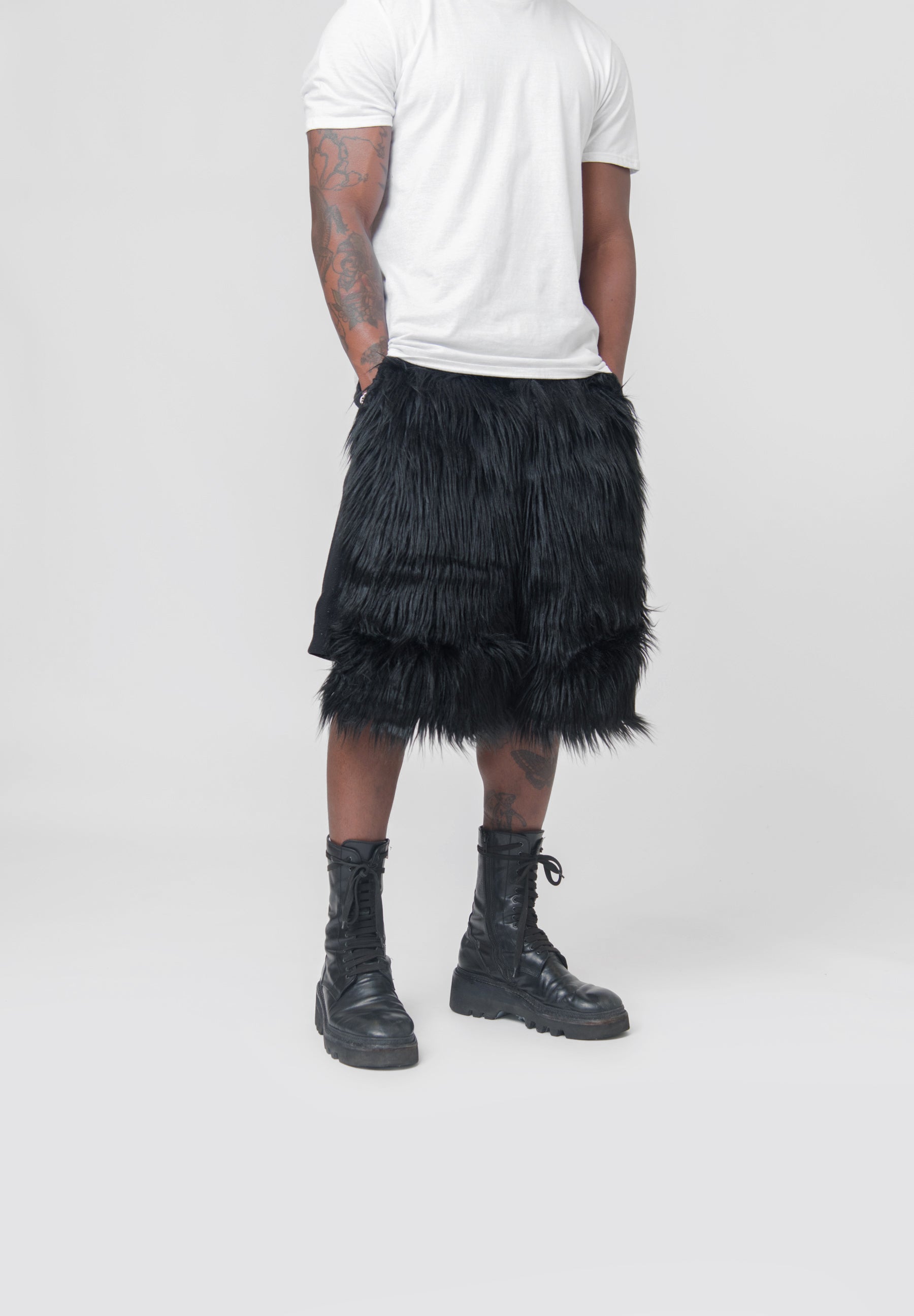 Faux Fur Short Black PL-P029