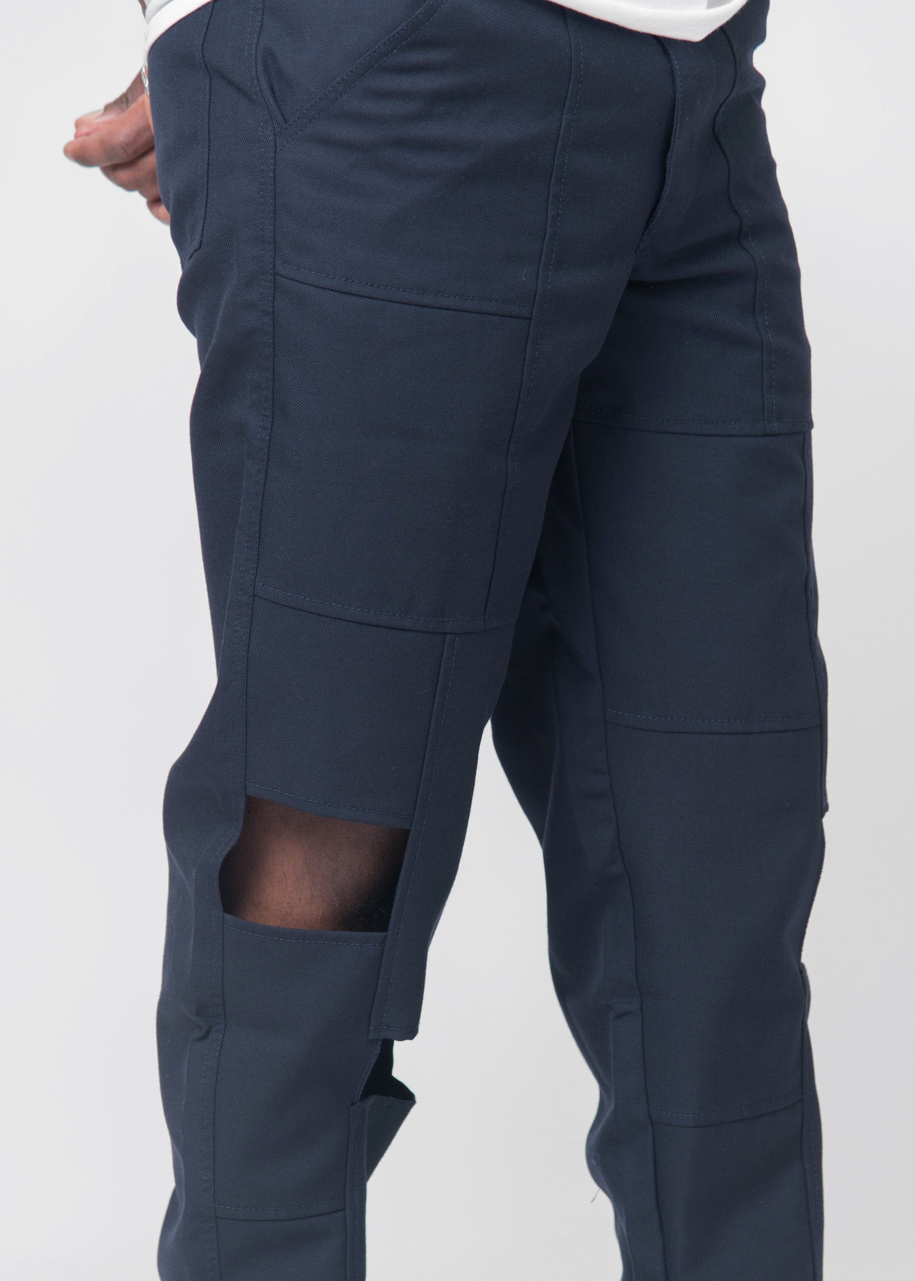 Wool Cut Out Pant Navy FL-P015-W23