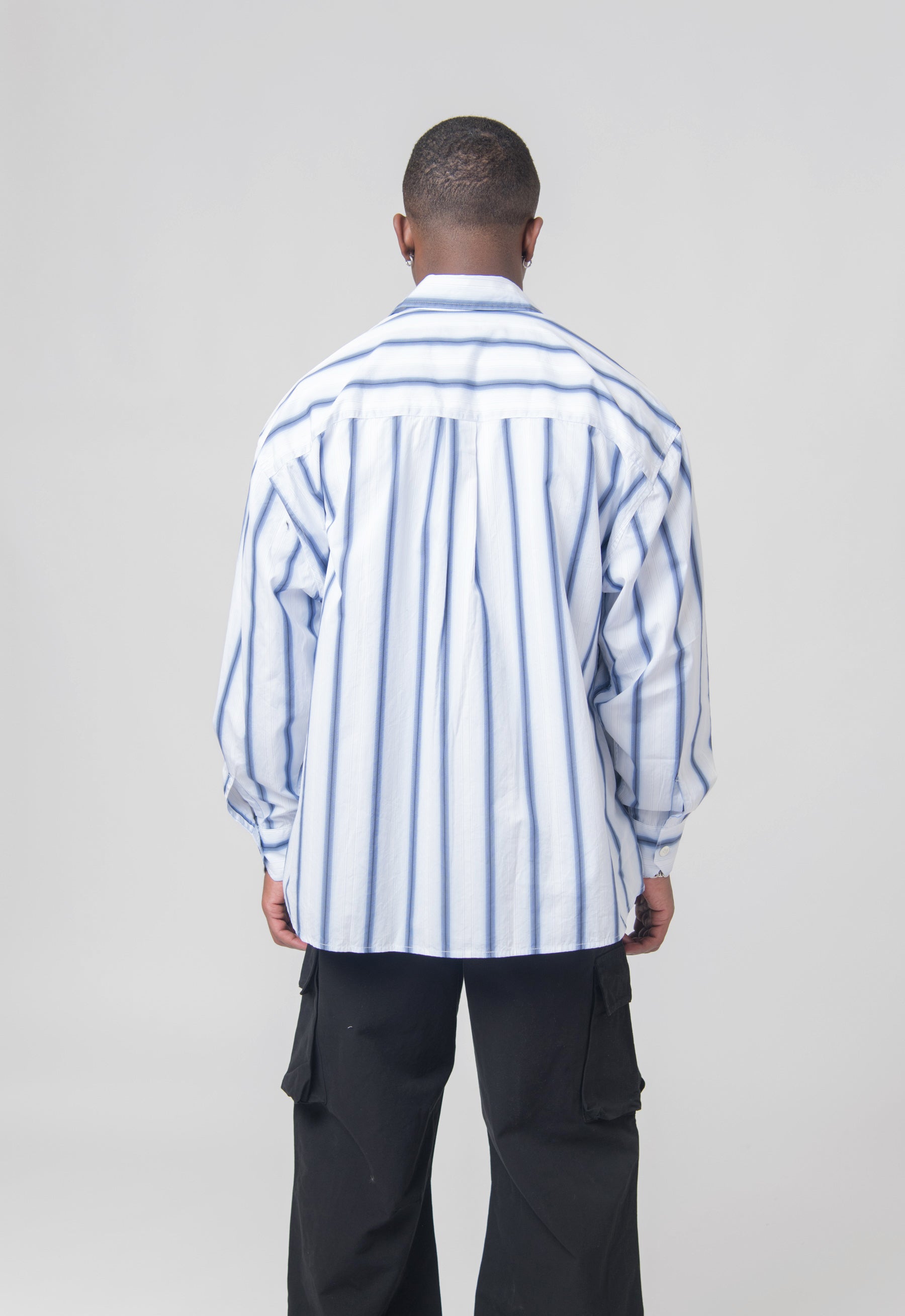Borrowed Shirt Blue Crypto Stripe