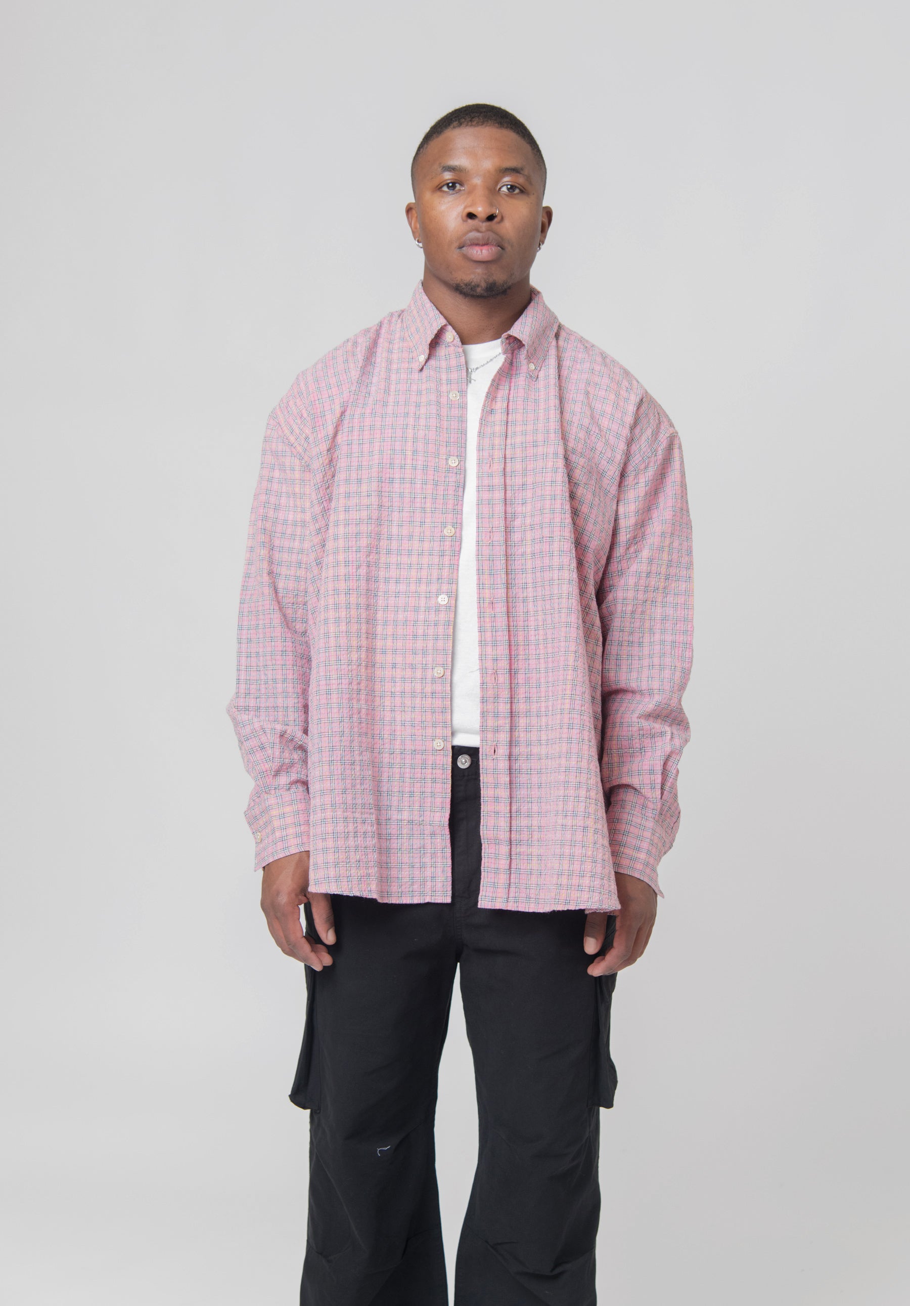 ショッピング 未使用 ROKU COTTON CHECK CROPPED B D SHIRT | magkin.org