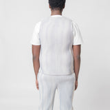 Tweed Pleats Vest FE321-41 Ivory