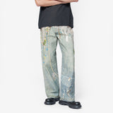 Loose Fit Jeans White/Green FN-UX-TROU000047