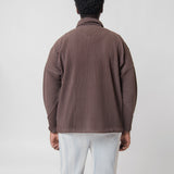 Snap Button Pleated Shirt Brown JC170-44