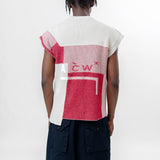 Geometric Knit Vest Faded Red ACWMK156