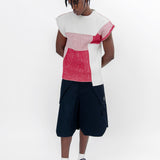 Geometric Knit Vest Faded Red ACWMK156