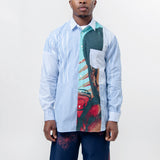 Stripe Poplin Print Andy Warhol 1 Long Sleeve Button-Up Shirt FM-B017-S24-1