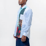 Stripe Poplin Print Andy Warhol 1 Long Sleeve Button-Up Shirt FM-B017-S24-1