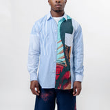 Stripe Poplin Print Andy Warhol 1 Long Sleeve Button-Up Shirt FM-B017-S24-1