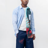 Stripe Poplin Print Andy Warhol 1 Long Sleeve Button-Up Shirt FM-B017-S24-1